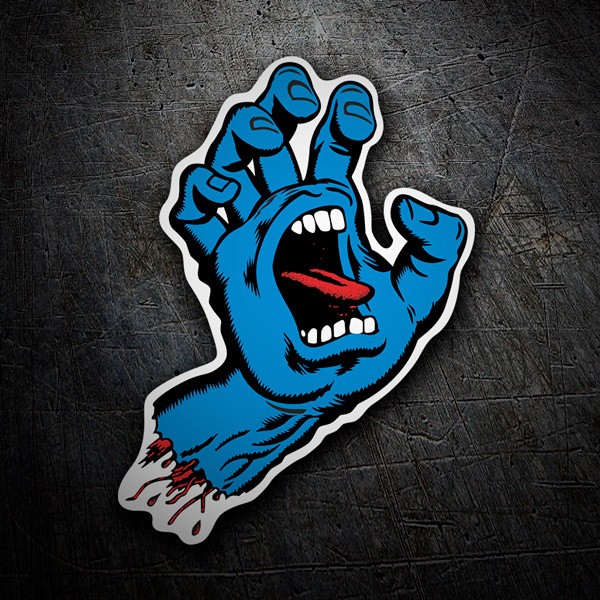 Car & Motorbike Stickers: Blue Screaming Hand