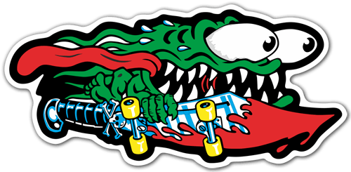Car & Motorbike Stickers: Slasher Monster Skateboard Decal