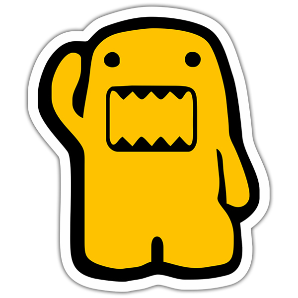 BRAND NEW Dancing Yellow Outline Domo kun 1.25" Button Pin ~ Officially Licensed 