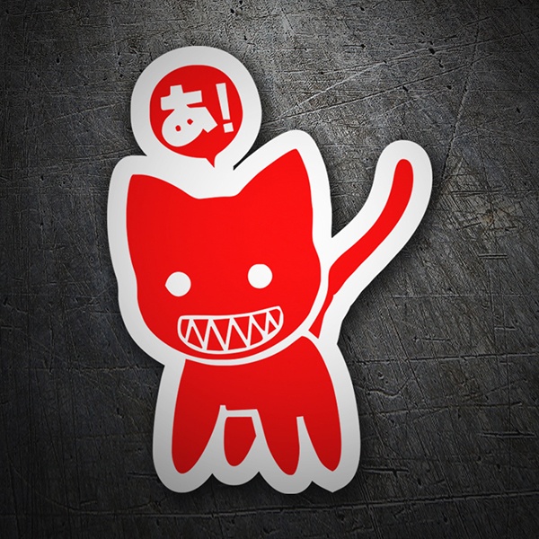 Car & Motorbike Stickers: Red Cat JDM with Dialogue Bubble