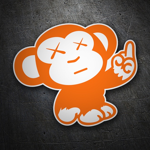 Car & Motorbike Stickers: Orange Monkey JDM