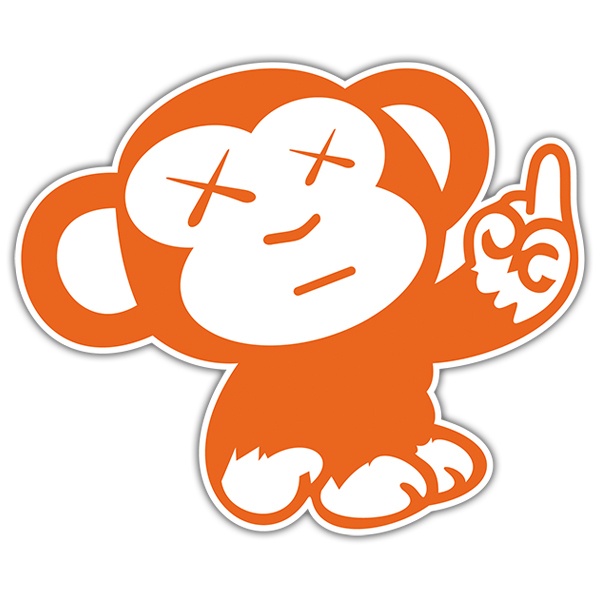 Car & Motorbike Stickers: Orange Monkey JDM