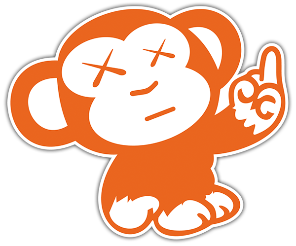 Car & Motorbike Stickers: Orange Monkey JDM