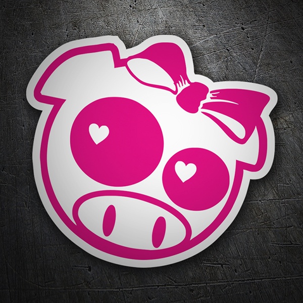 Car & Motorbike Stickers: Pig Subaru in love