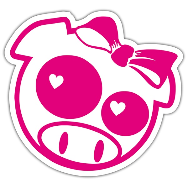 Car & Motorbike Stickers: Pig Subaru in love