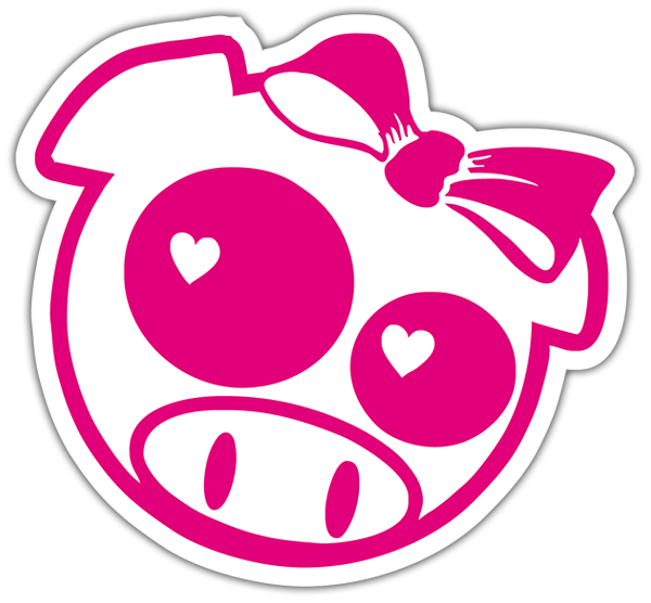 Car & Motorbike Stickers: Pig Subaru in love