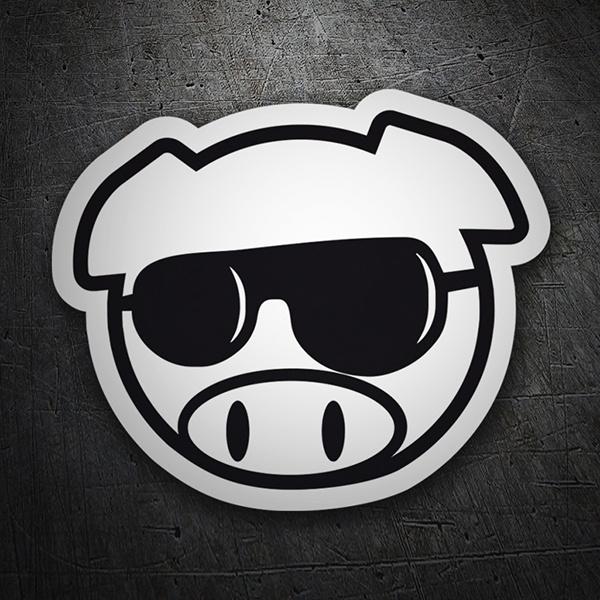 Car & Motorbike Stickers: Pig with JDM glasses