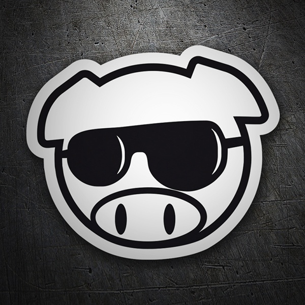 Car & Motorbike Stickers: Pork with JDM glasses