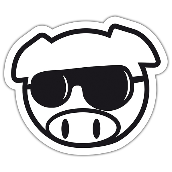 Car & Motorbike Stickers: Pork with JDM glasses