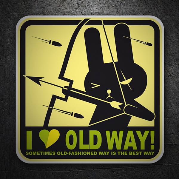 Car & Motorbike Stickers: Love old day with Rabbit and Arrows