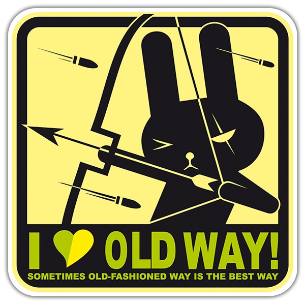 Car & Motorbike Stickers: Love old day with Rabbit and Arrows