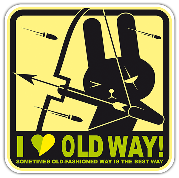 Car & Motorbike Stickers: Love old day with Rabbit and Arrows
