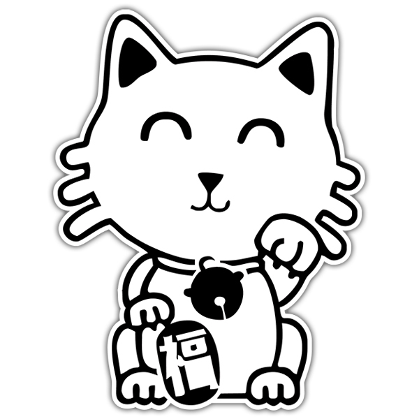 Car & Motorbike Stickers: White Chinese Cat