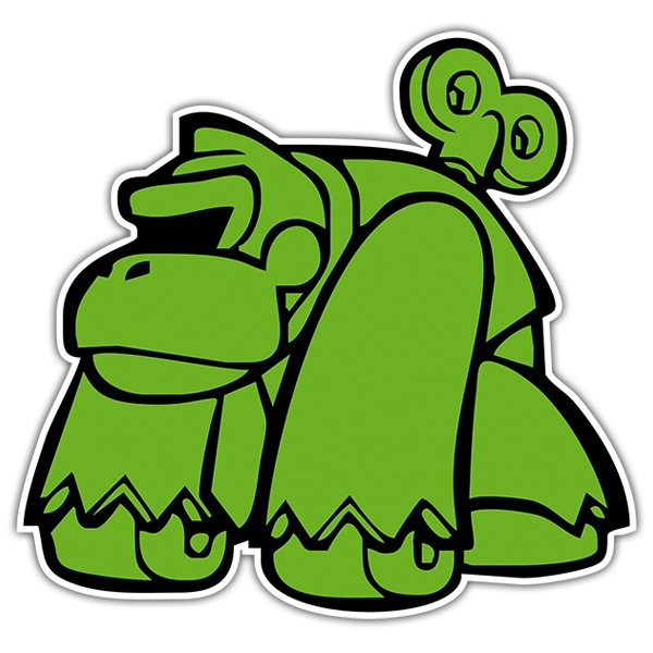 Car & Motorbike Stickers: Green monkey