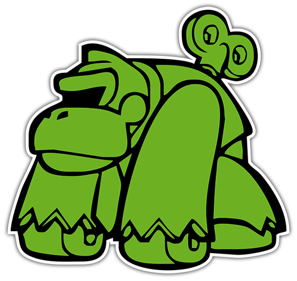 Car & Motorbike Stickers: Green monkey