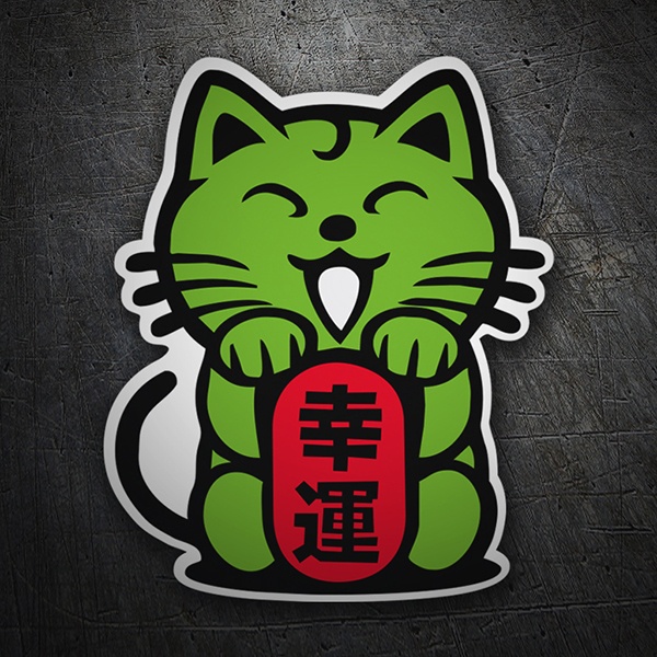 Car & Motorbike Stickers: Chinese green cat 1