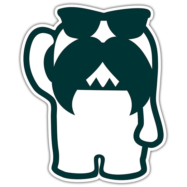 Car & Motorbike Stickers: Domo kun with moustache and glasses