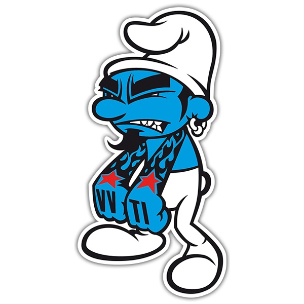 Car & Motorbike Stickers: Tattooed Smurf