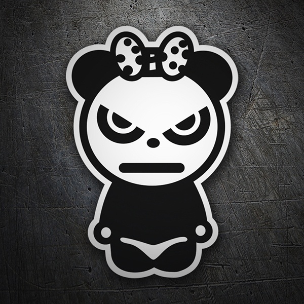 Car & Motorbike Stickers: Panda Bear with angry bow