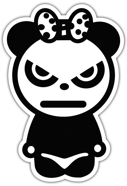 Car & Motorbike Stickers: Panda Bear with angry bow