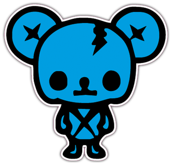 Car & Motorbike Stickers: Zombie Bear JDM with Stripes and Star