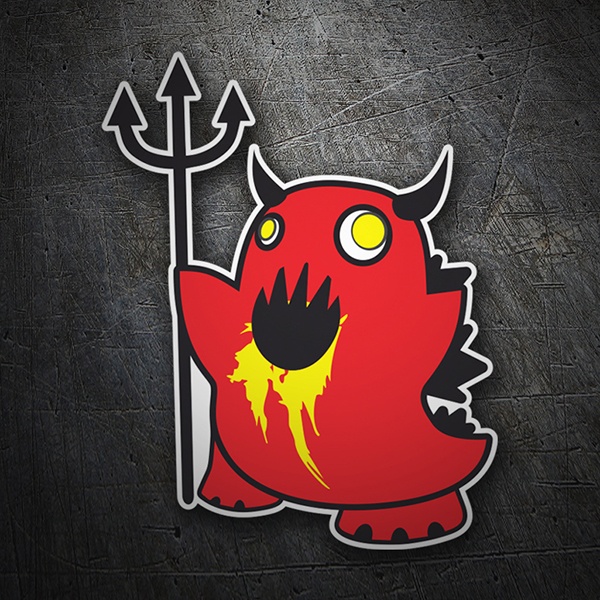 Car & Motorbike Stickers: Red Demon in Active Pose
