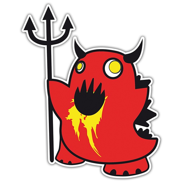 Car & Motorbike Stickers: Red Demon in Active Pose