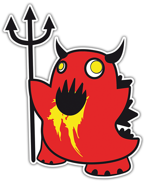 Car & Motorbike Stickers: Red Demon in Active Pose