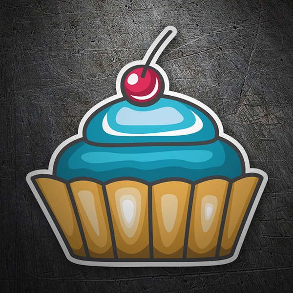 Car & Motorbike Stickers: Cupcake Blue 1