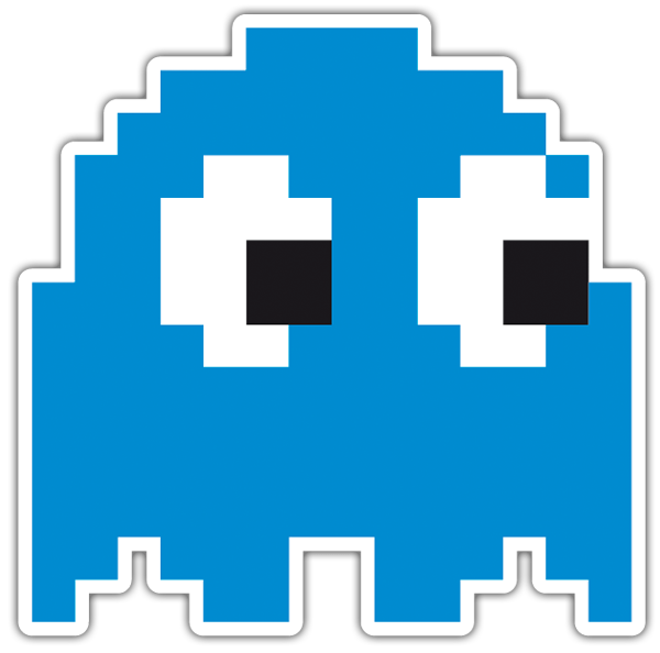 Car & Motorbike Stickers: Pac-Man Blue Ghost Decal