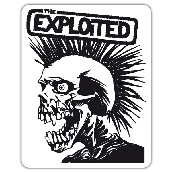 Car & Motorbike Stickers: Illustration of Punk Skeleton with The Exploited