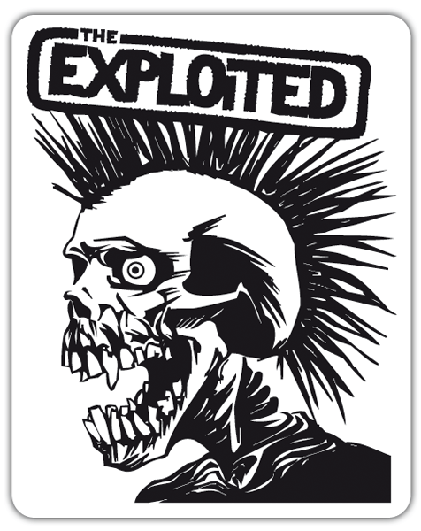Car & Motorbike Stickers: Illustration of Punk Skeleton with The Exploited
