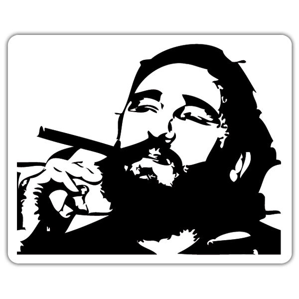 Car & Motorbike Stickers: Fidel Castro fumant