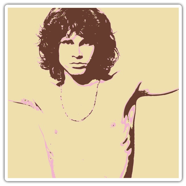 Car & Motorbike Stickers: Jim Morrison Retro Portrait