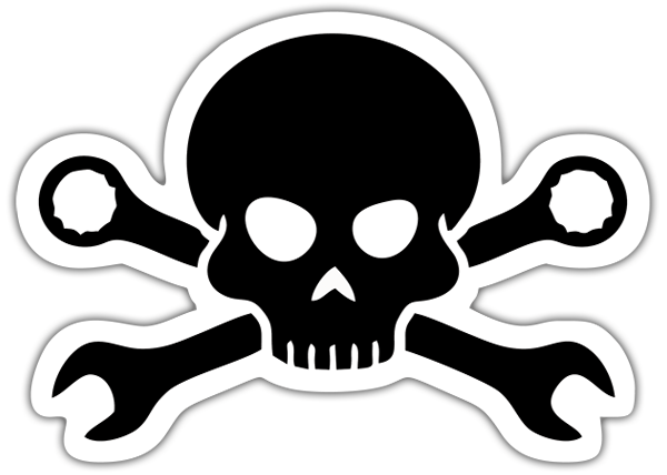 Car & Motorbike Stickers: Mechanical Skull Dise&ntilde;o Vinilo Decorativo