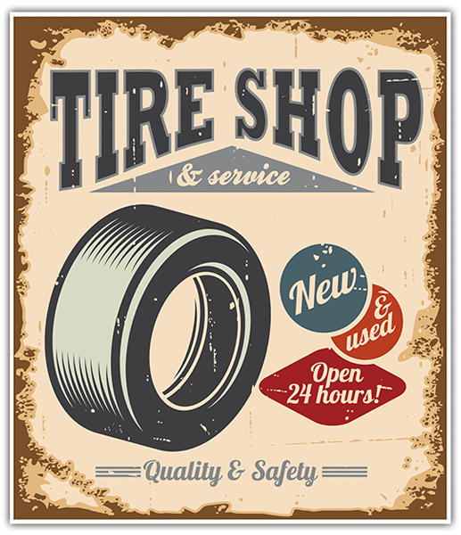 Car & Motorbike Stickers: Tire Shop