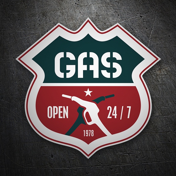 Car & Motorbike Stickers: Open Gas