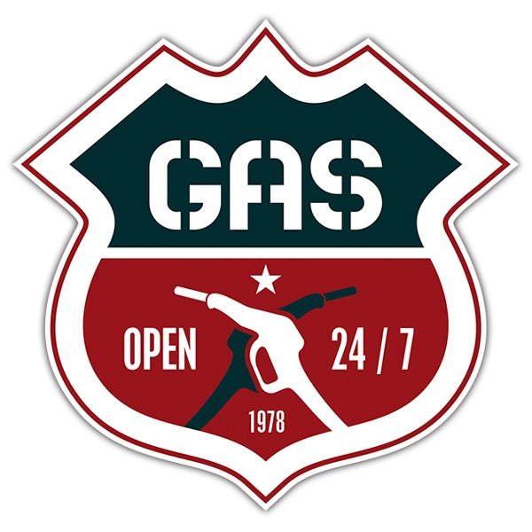 Car & Motorbike Stickers: Open Gas