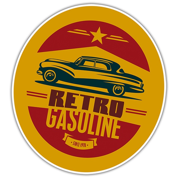 Car & Motorbike Stickers: Retro Gasoline