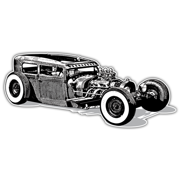 Car & Motorbike Stickers: Hot Rod Car