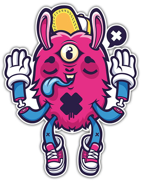 Car & Motorbike Stickers: Dazed Bunny Monster