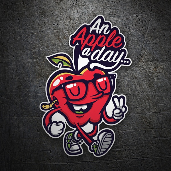 Car & Motorbike Stickers: An apple a day
