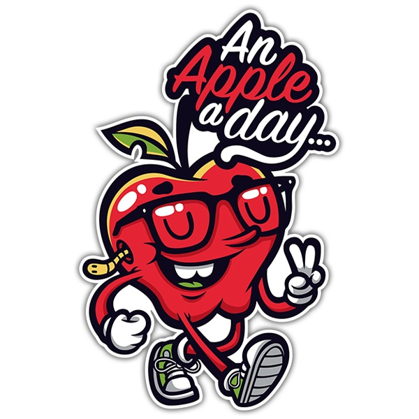 Car & Motorbike Stickers: An apple a day