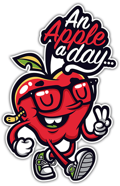 Car & Motorbike Stickers: An apple a day