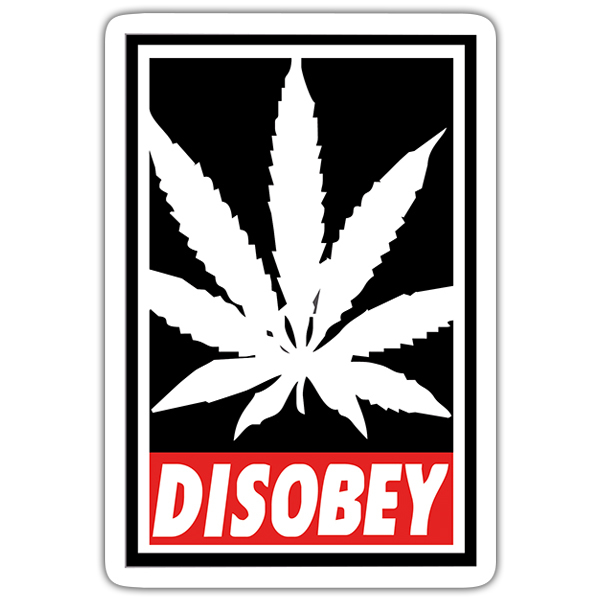 Car & Motorbike Stickers: Disobey marijuana