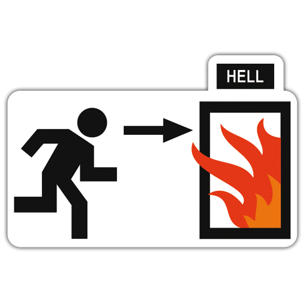 Car & Motorbike Stickers: sign Door to hell