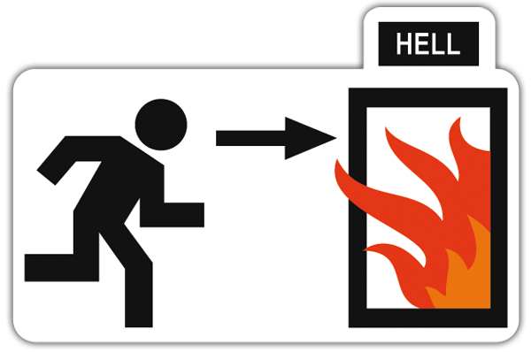 Car & Motorbike Stickers: sign Door to hell