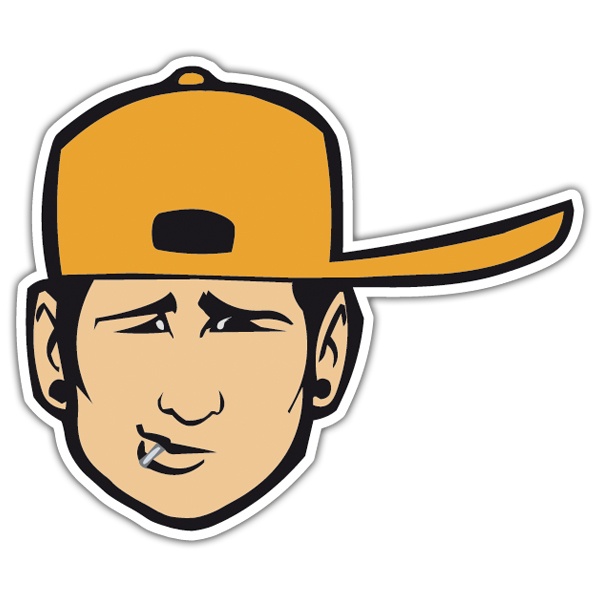 Car & Motorbike Stickers: Tom Delonge with Yellow Cap