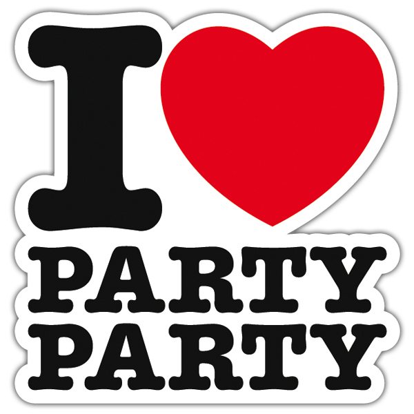Car & Motorbike Stickers: I love party