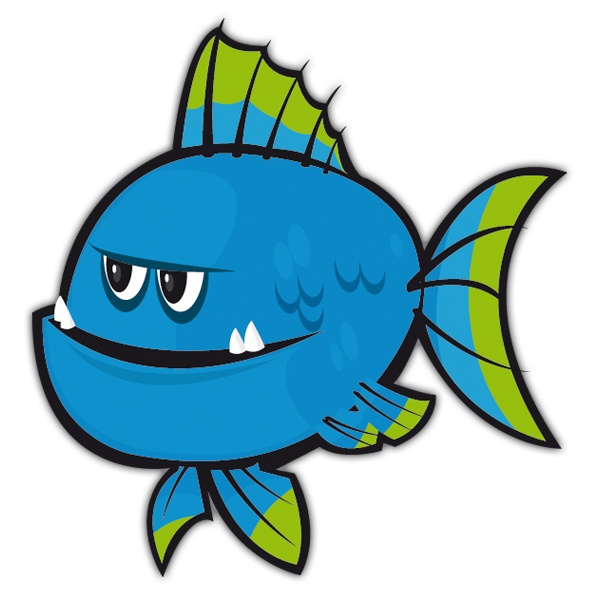 Car & Motorbike Stickers: Blue fish